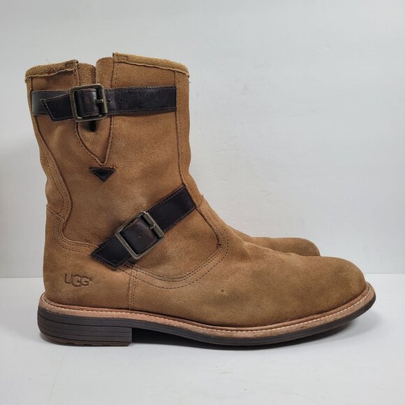 UGG Jaren Men's Brown Suede Leather Mid-Calf Boots S/N1017253 US Size 12 - Picture 1 of 11